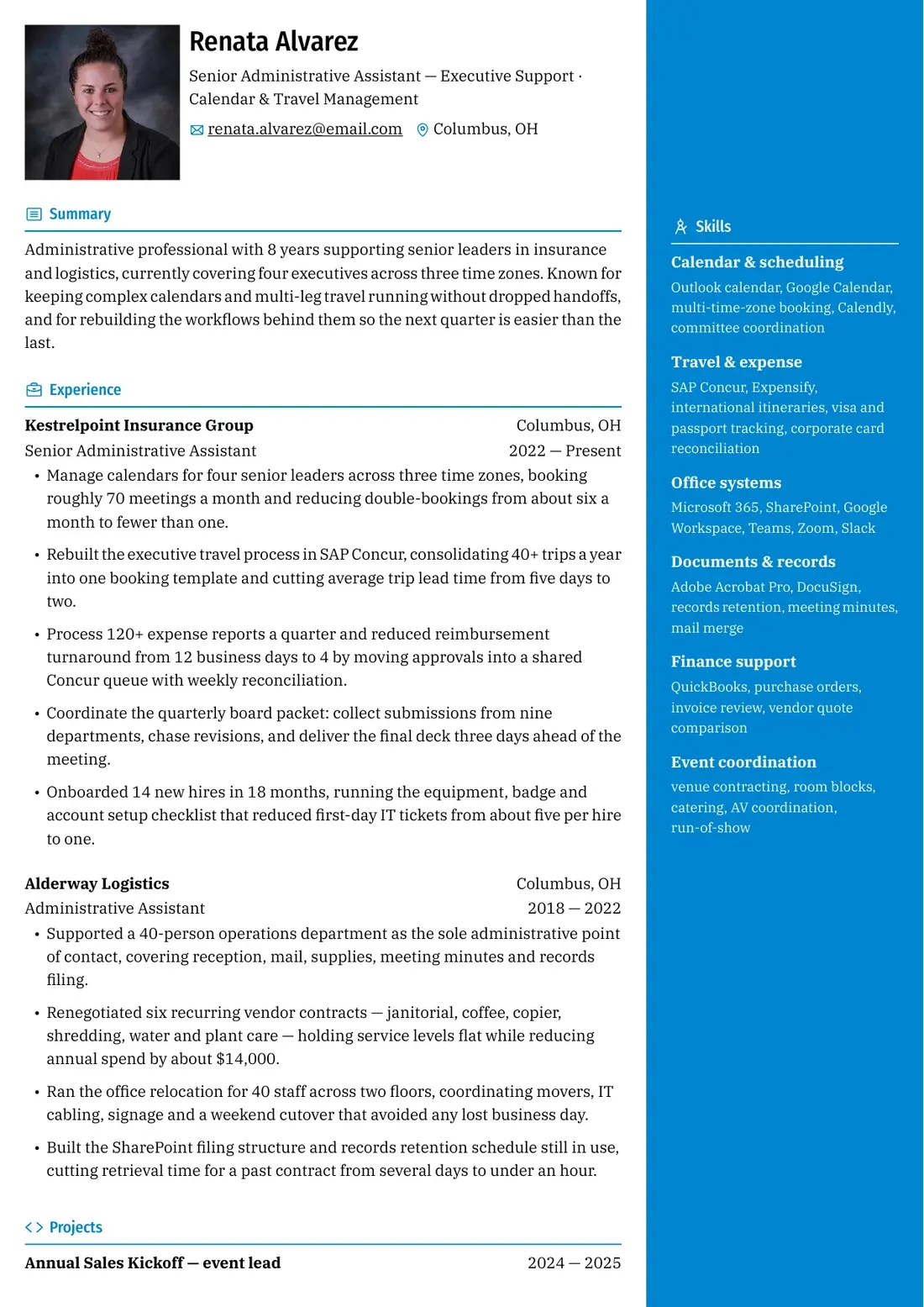 Renata Alvarez — Chikorita resume template preview