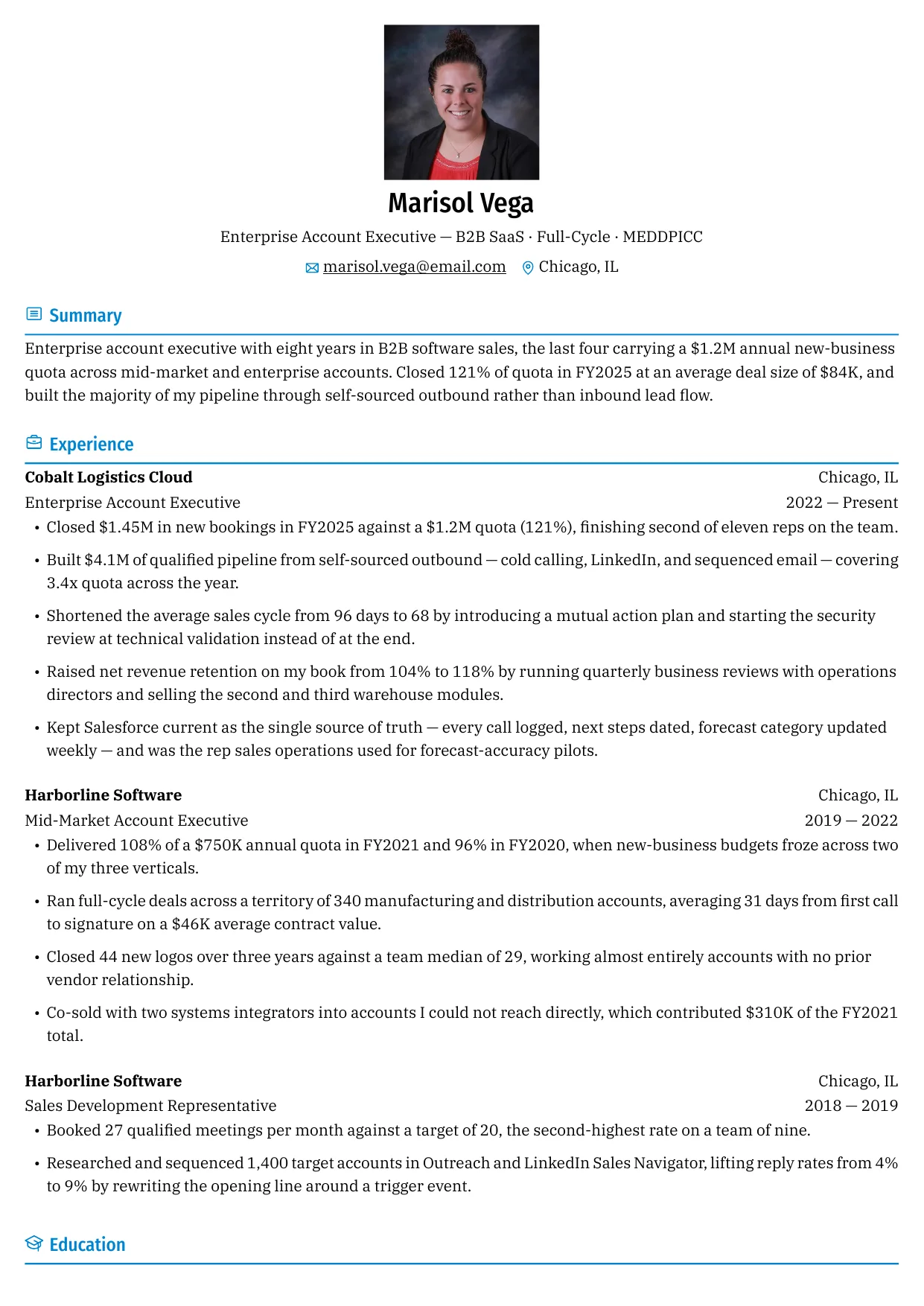 Marisol Vega — Kakuna resume template preview